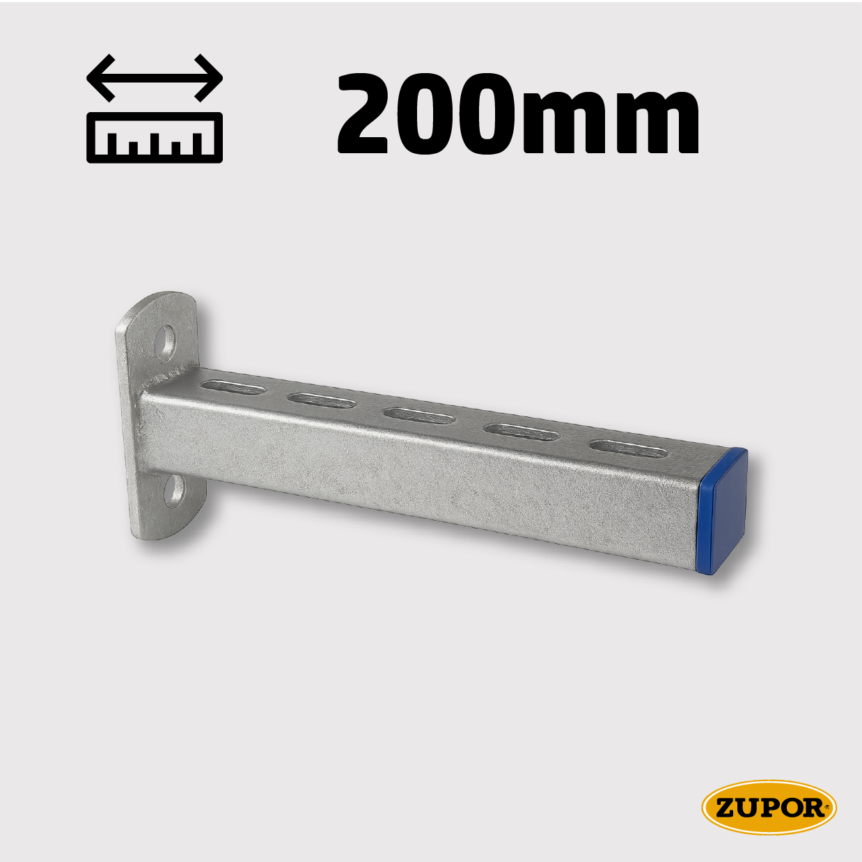 Wall bracket STRUT 41 x 41 x 2.5 - Length 200mm - hot dip galvanized