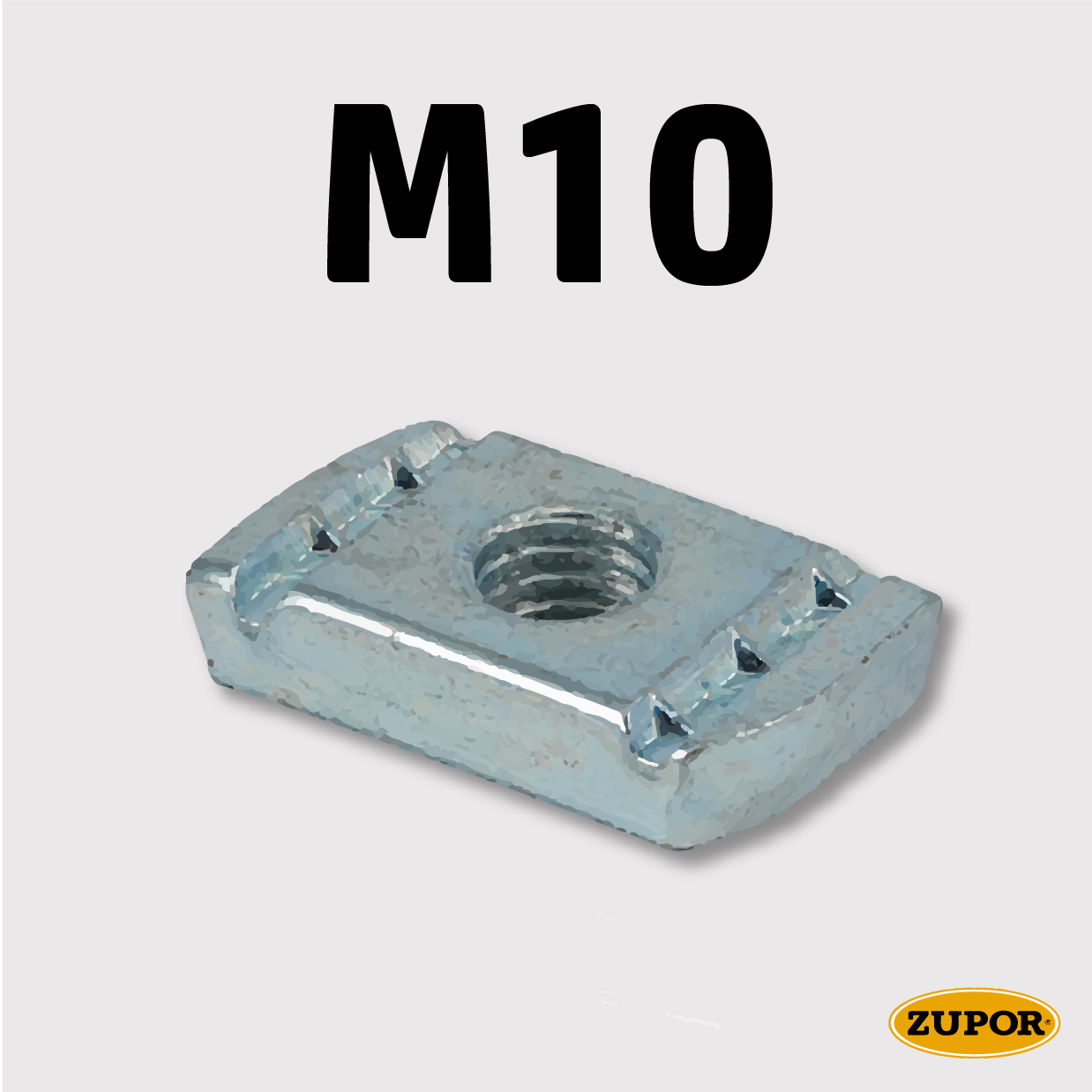 Glijmoer voor STRUT rail 41 x ... - M10 - verzinkt