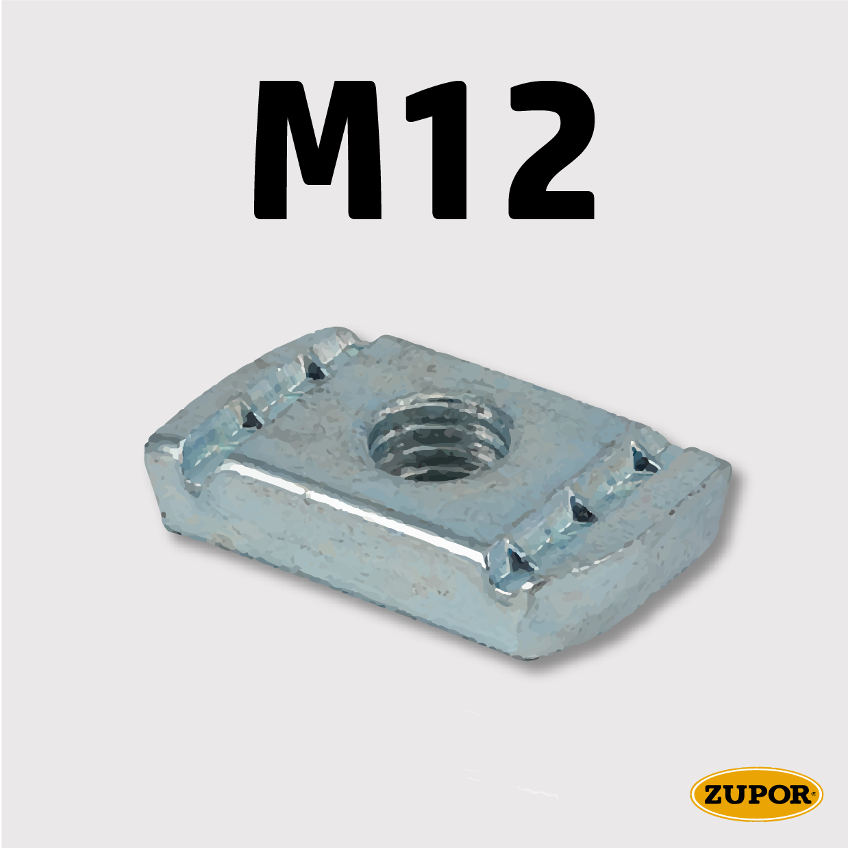 Sliding nut for STRUT rail 41 x ... - M12 - zinc plated
