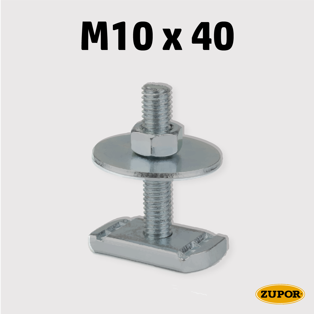 Slide bolt for STRUT rail 41 x ... - M10 x 40 - zinc plated