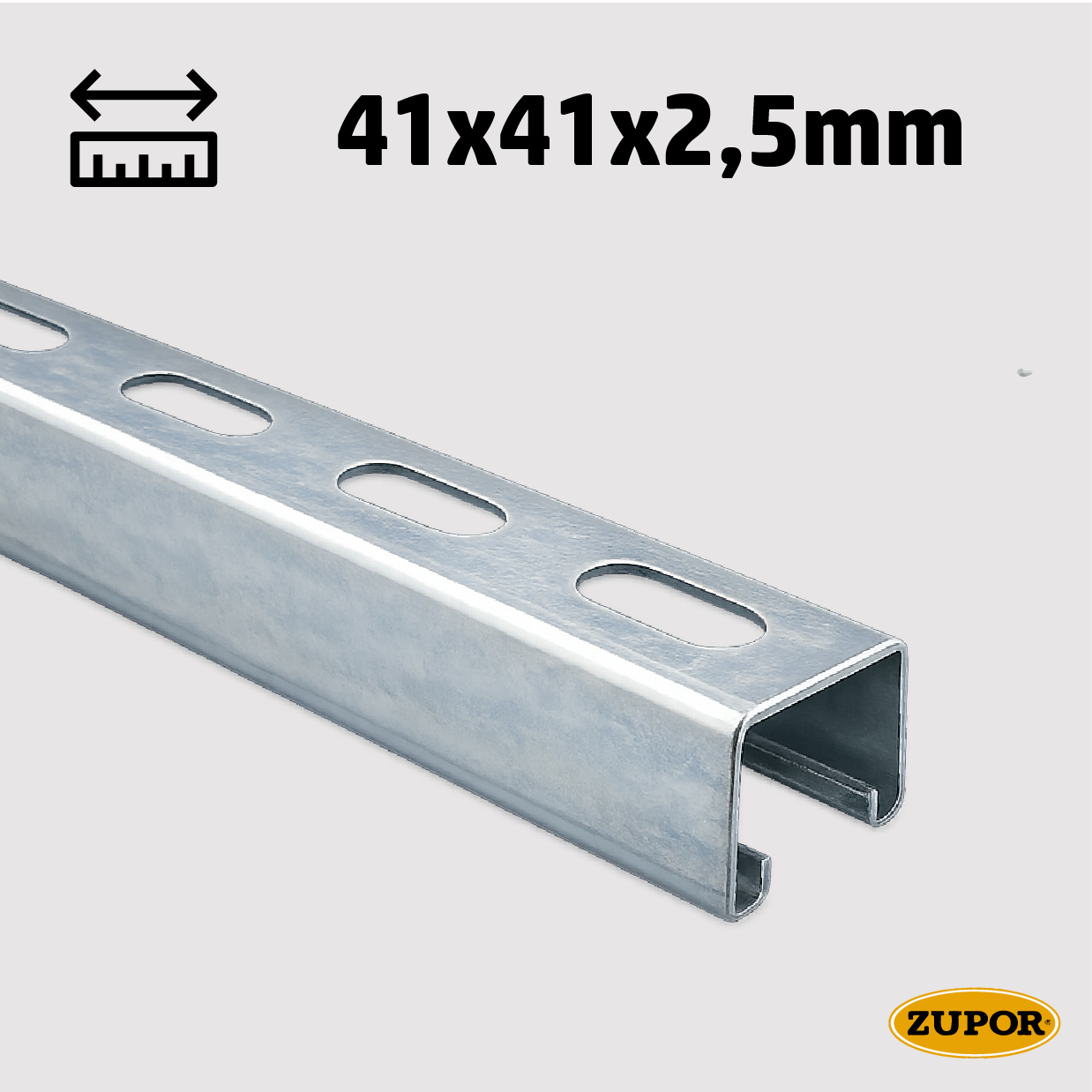 STRUT mounting rail - 41 x 41 x 2.50 - L 6000 mm - galvanised